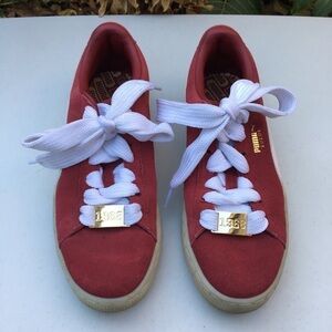 PUMA Red Suede Classic Sneakers Size 7